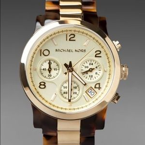 Michael Kors tortoise shell and gold watch
